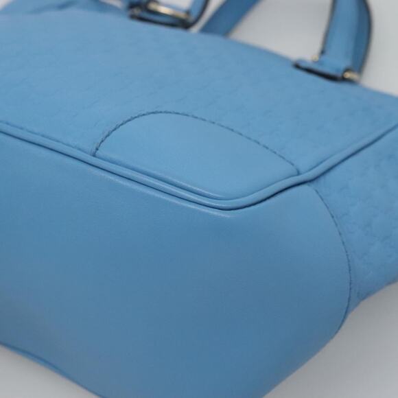 GUCCI Micro GG Canvas Guccissima Bag Leather Outlet Blue Gold - Picture 12 of 16